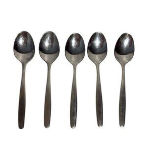 5 WMF Cromargan Demitasse Spoons Stainless Steel 4.25" Minimalist Flatware